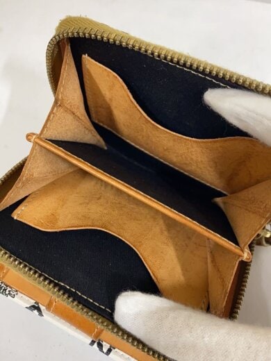 商品画像：2つ折り財布/レザー/WHT/総柄/メンズ 5