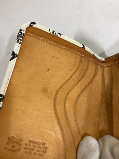 商品画像：2つ折り財布/レザー/WHT/総柄/メンズ 7