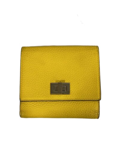 商品画像：2つ折り財布/レザー/YLW/レディース 1