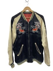 鯉/桜/リバーシブルスカジャン/XL/レーヨン/BLK/181103