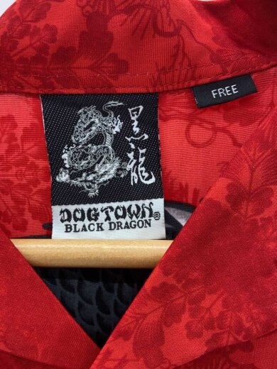 商品画像：チカーノシャツ/龍/虎/和柄/開襟/オープンカラー/半袖シャツ/FREE/ポリエステル/RED 3