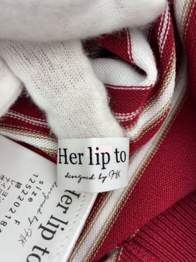 商品画像：Multi Border Polo Top/半袖ニット/ポロシャツ/FREE/コットン/RED/ボーダー 3