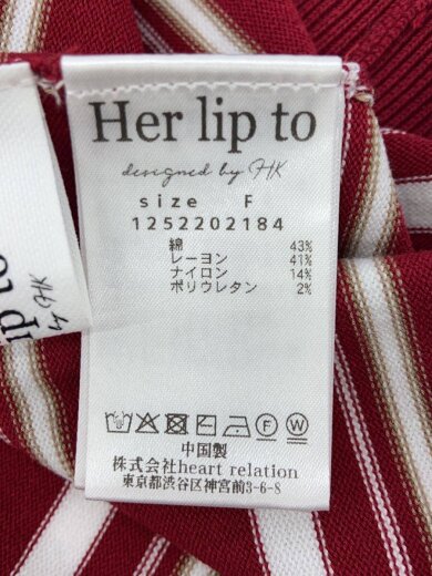 商品画像：Multi Border Polo Top/半袖ニット/ポロシャツ/FREE/コットン/RED/ボーダー 4