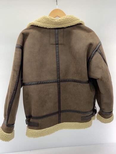商品画像：B-3/フェイクムートンジャケット/M/フェイクレザー/BRW/TA7131-068 2