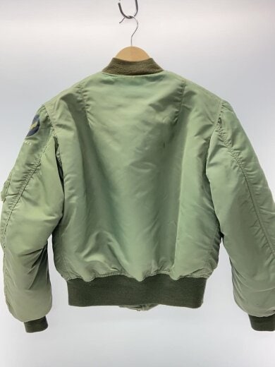 商品画像：B-15D/フライトジャケット/38/ナイロン/フロントジップリペア/着用感・汚れ・リブ破れ 2