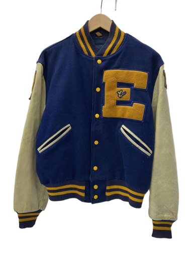 商品画像：60～70s/白タグ/袖レザー/スタジャン/42/--/NVY/着用感有 1