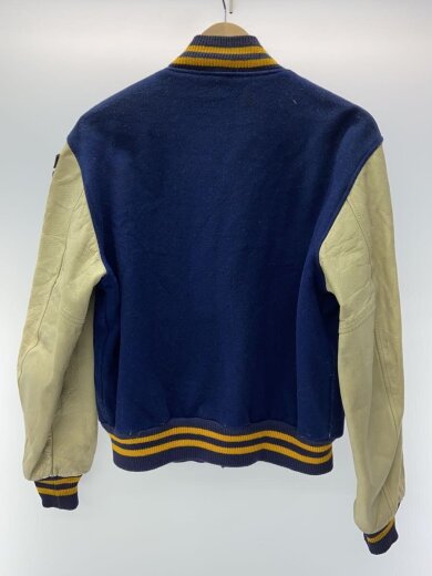 商品画像：60～70s/白タグ/袖レザー/スタジャン/42/--/NVY/着用感有 2