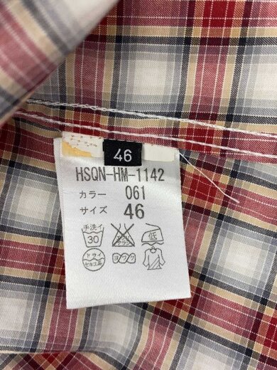 商品画像：長袖シャツ/46/コットン/RED/ギンガムCK/HSQN-HM-1142 4
