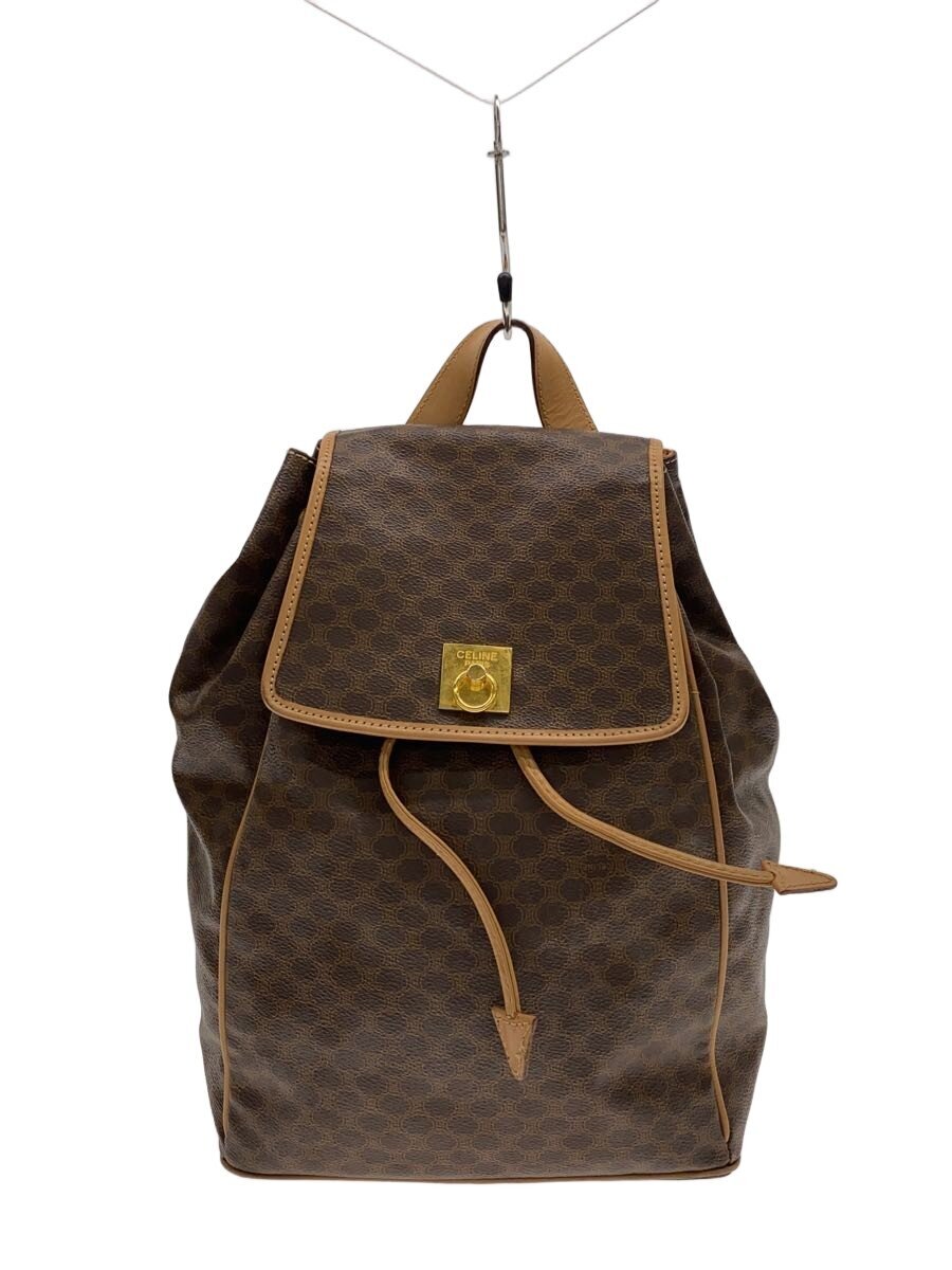 CELINE / リュック/PVC/BRW/総柄/マカダム柄