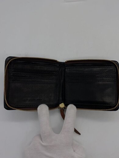 商品画像：2つ折り財布/レザー/BLK/メンズ 4