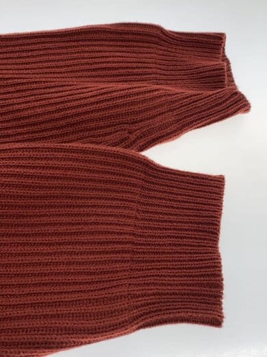 商品画像：ニット・セーター(厚手)/L/コットン/BRW/無地 4