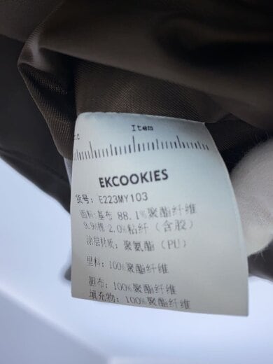 商品画像：フェイクレザーショート丈ダウンジャケット/S/ポリエステル/ブラウン 4