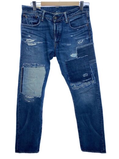 商品画像：リペアダメージ/ボトム/32/コットン/デニム/インディゴ/ネイビー/710533861032 1