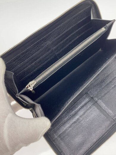 商品画像：ラウンドファスナー/トラベル/オーガナイザー/長財布/レザー/ブラック/黒/メンズ// 6