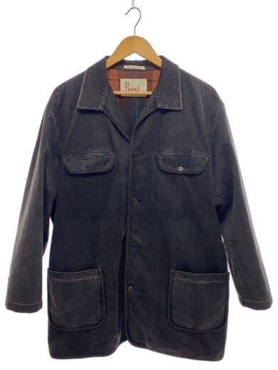 画像：Papasライニングデニムカバーオール/L/コットン/ブラック1