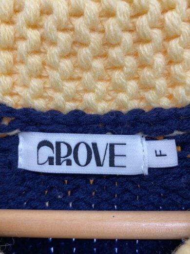 商品画像：GROVE/Benson knit zip-up/ベンソンニットジップアップ/FREE/ネイビー/イエロー 3