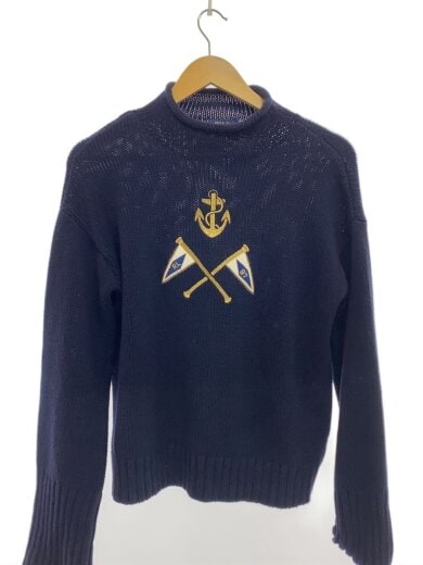 商品画像：ローゲージローネックセーター/ニット・セーター(厚手)/XS/コットン/NVY/無地/0200011663 1