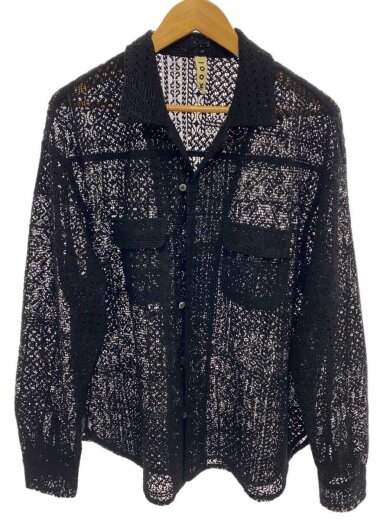 商品画像：PATCHWORK LACE SHIRT/1/ポリエステル/ブラック/23KO-AW01// 1