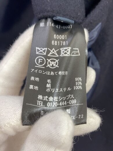 商品画像：コート/S/ウール/NVY/無地/114-47-0007 5