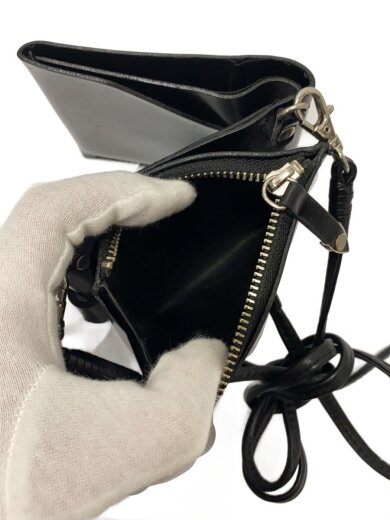 商品画像：レザーショルダーウォレット/2つ折り財布/フェイクレザー/BLK/メンズ 5