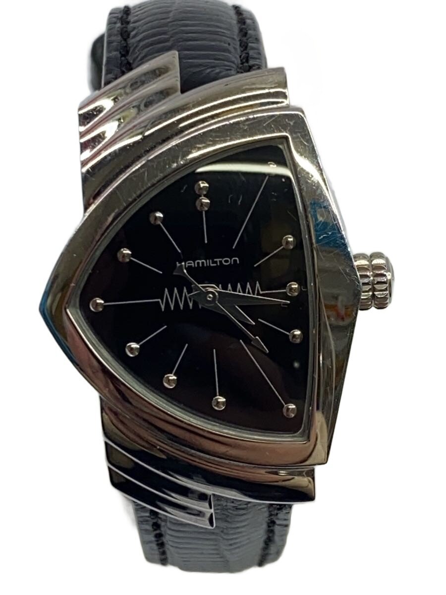 HAMILTON / クォーツ腕時計/アナログ/レザー/BLK/BLK/H24111