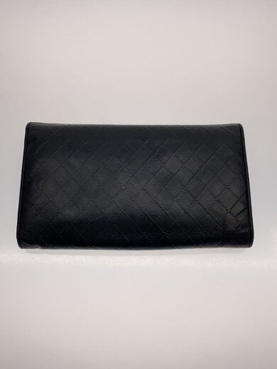 商品画像：3つ折り財布/レザー/BLK/無地/レディース 2