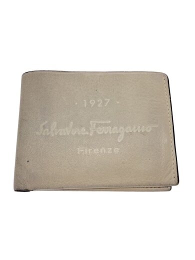 商品画像：2つ折り財布/レザー/WHT/メンズ 1