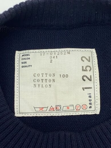 商品画像：ニット・セーター(厚手)/2/コットン/NVY/無地/17-01252m 3