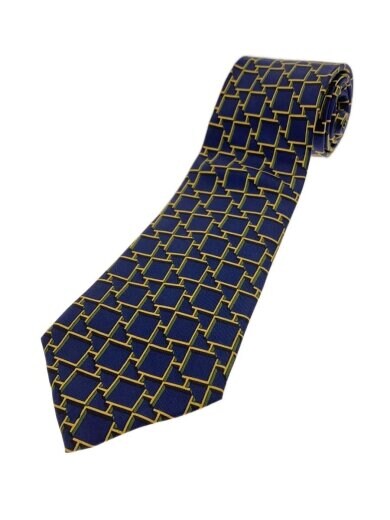 商品画像：ネクタイ/シルク/NVY/総柄/メンズ 1