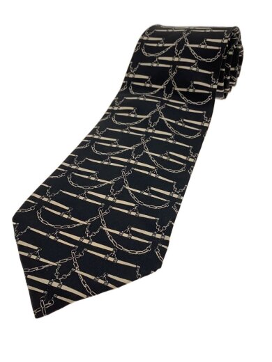 商品画像：ネクタイ/シルク/BLK/総柄/メンズ 1