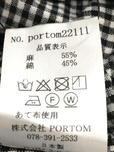 画像：ｵﾛｰﾈワイドパンツ/--/コットン/BLK/チェック/portom221115