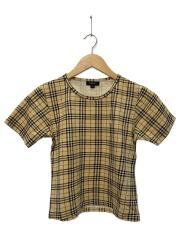 Tシャツ/M/コットン/BEG/チェック/hkk-042-01