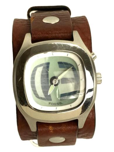 画像：FOSSILクォーツ腕時計/デジタル/レザー/BRW/BIG TIC1
