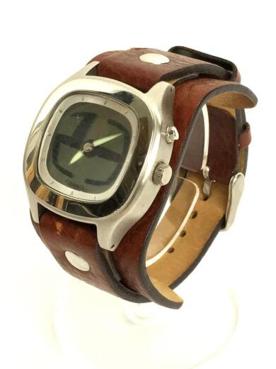 画像：FOSSILクォーツ腕時計/デジタル/レザー/BRW/BIG TIC2