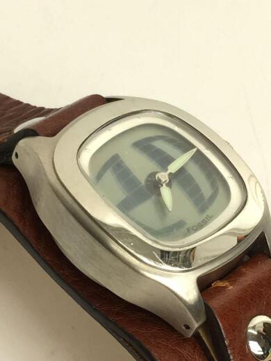 画像：FOSSILクォーツ腕時計/デジタル/レザー/BRW/BIG TIC8