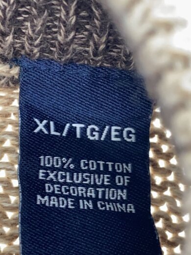 商品画像：ニット・セーター(厚手)/XL/コットン/BEG/ボーダー 4