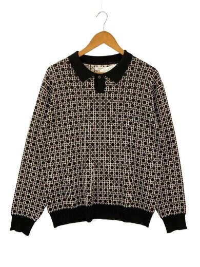 商品画像：ポロシャツ/M/レーヨン/BLK/総柄/24-080-600-5520-1-0 1