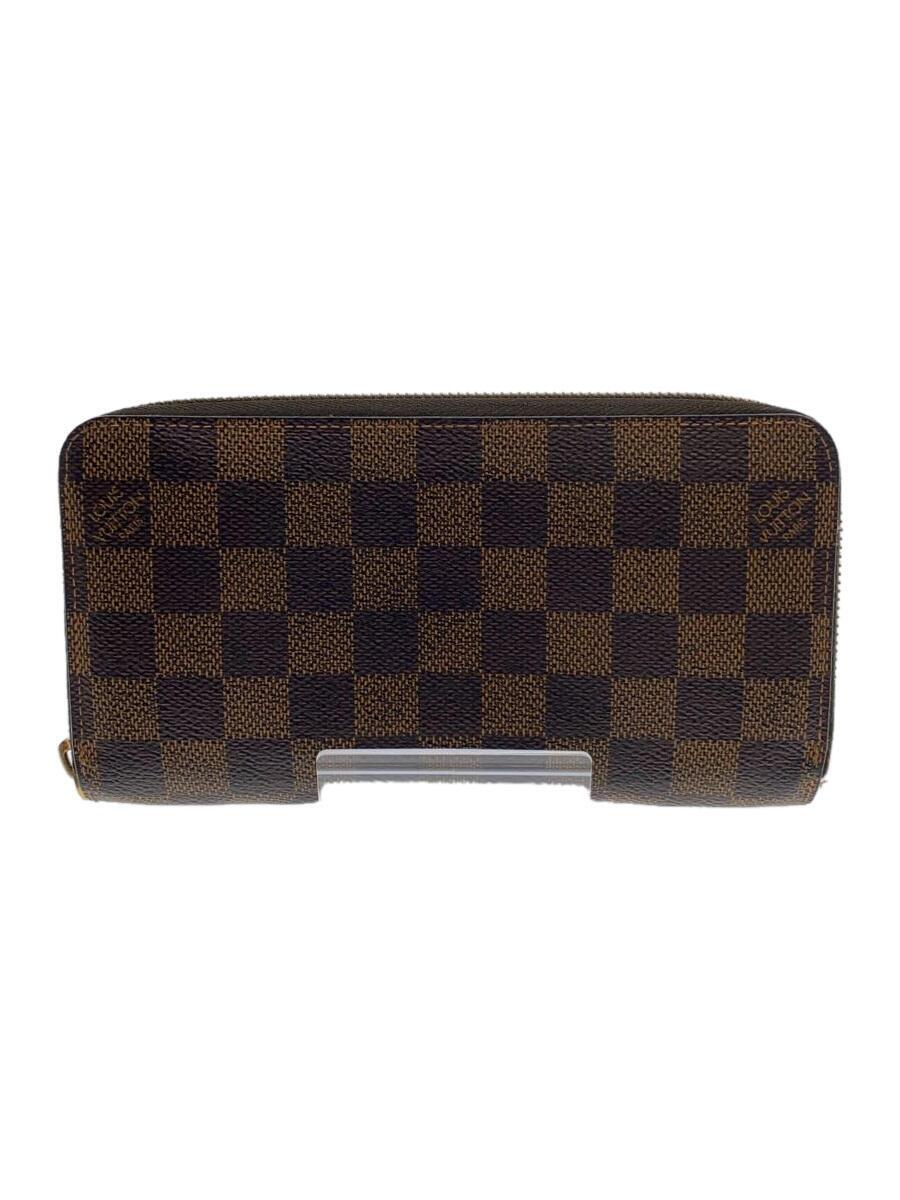 LOUIS VUITTON / 1)ジッピー・ウォレット_ダミエ・エベヌ_BRW/PVC/BRW/総柄/レディース