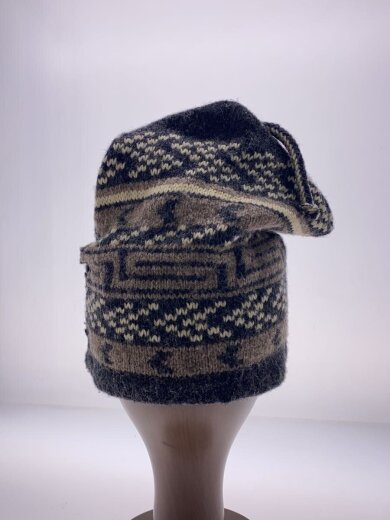 商品画像：ニットキャップ/FREE/アクリル/BRW/総柄/メンズ/85~90s/白タグ 2