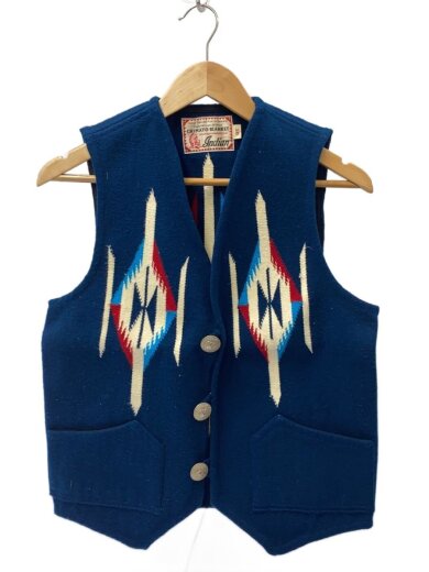 商品画像：ジレベスト/36/ウール/NVY/無地/チマヨベスト/コンチョ 1