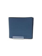 2つ折り財布/レザー/ブルー/レディース