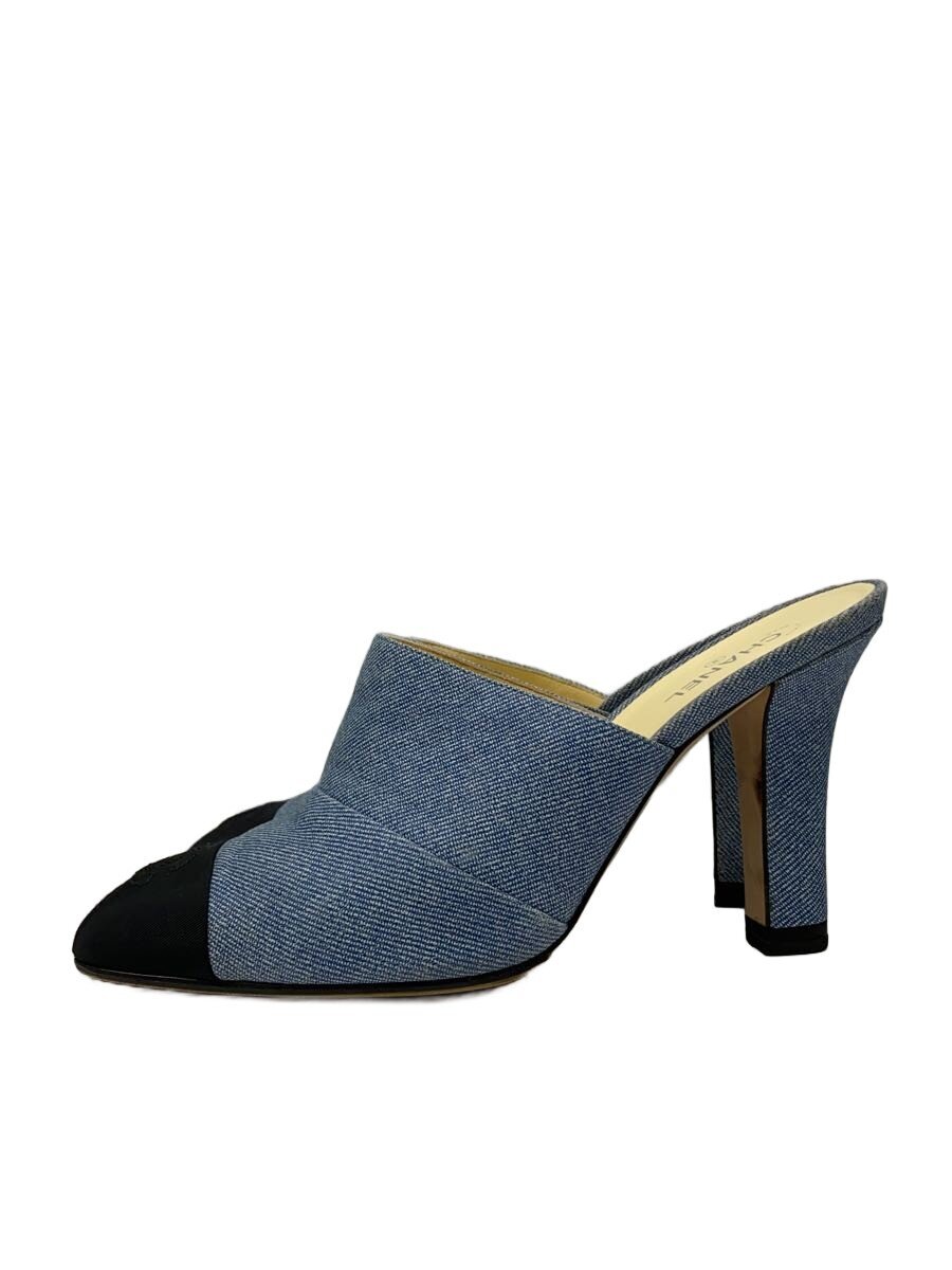 CHANEL / ココマーク サボパンプス/36.5/IDG/デニム/G32858