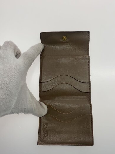 商品画像：3つ折り財布/レザー/BEG/無地/メンズ// 4