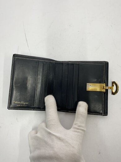 商品画像：ガンチーニ/2つ折り財布/レザー/BLK/無地/レディース/AQ-22 O117 4