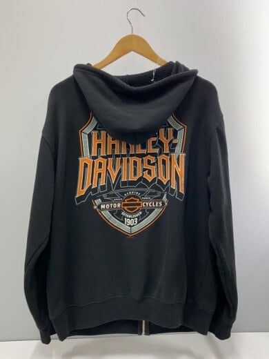 商品画像：ジップパーカー/L/コットン/BLK 2