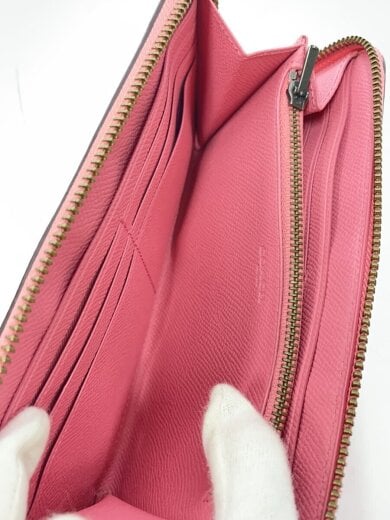 商品画像：長財布_アコーディオン_ジップウォレット_オールレザー/レザー/PNK/無地/レディース 7