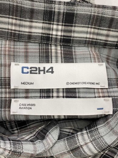 商品画像：長袖シャツ/M/コットン/GRY/チェック/R009-ST021 3