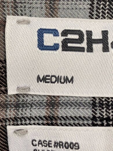 商品画像：長袖シャツ/M/コットン/GRY/チェック/R009-ST021 4