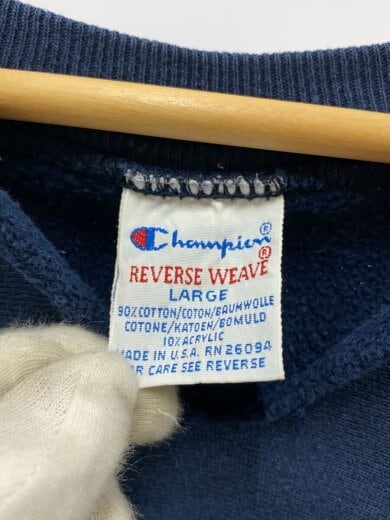 商品画像：90s/REVERSE WEAVE/スウェット/L/コットン/NVY/無地/USA製 3