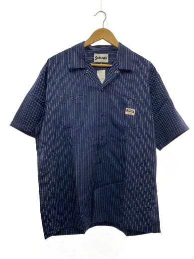 商品画像：半袖シャツ/XL/コットン/NVY/ストライプ/3125070 1